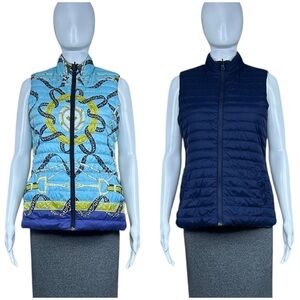 J. McLaughlin Goose Down Reversible Western Equestrian Vest Small Rodeo Ranch